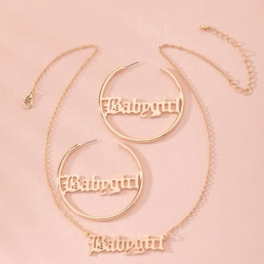 baby girl necklace and earrings set